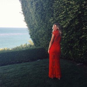 For Love & Lemons Mariposa Maxi Dress in red